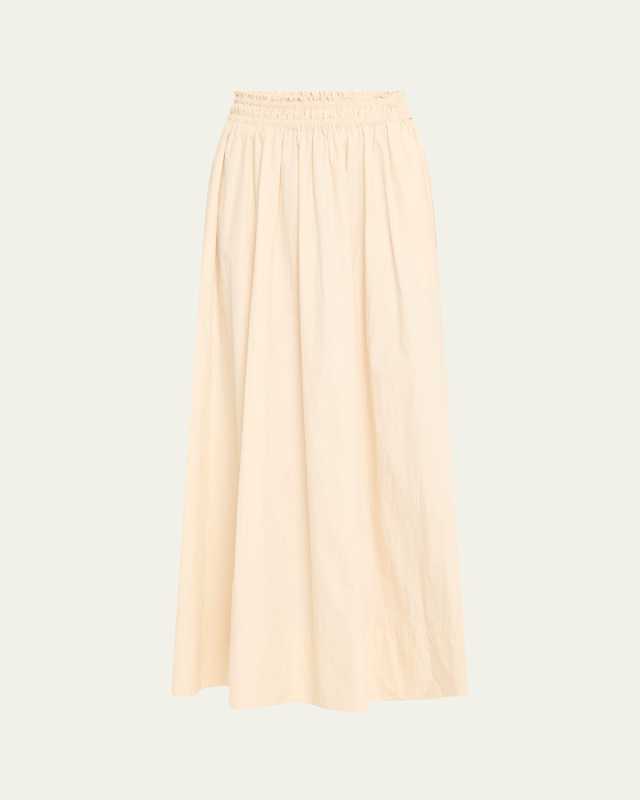Ruched A-Line Maxi Skirt